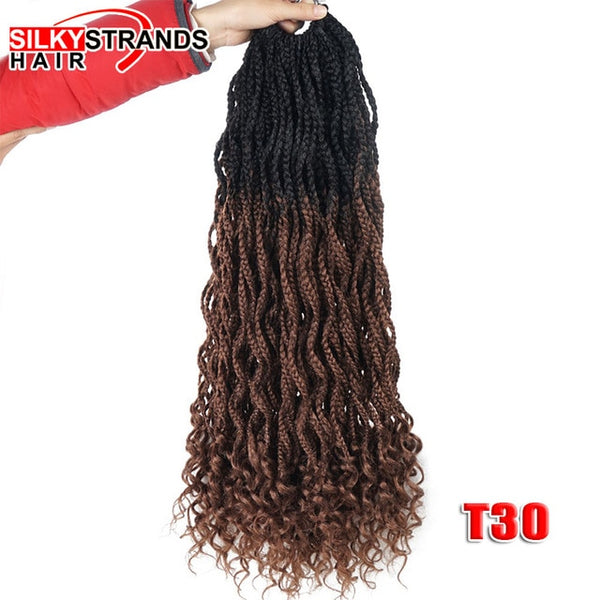 Silky Strands Synthetic Crochet Hair Extensions Box Braids Crochet Braids Kanekalon Fiber Braiding Hair Bulk Black colors