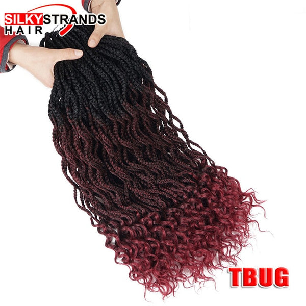 Silky Strands Synthetic Crochet Hair Extensions Box Braids Crochet Braids Kanekalon Fiber Braiding Hair Bulk Black colors