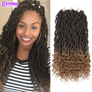 Crochet Goddess Locs Hair Extensions Faux Locs Curly Crochet Braids Ombre Kanekalon Braiding Hair Bohemian locks Beyond Beauty