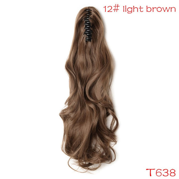 SNOILITE Synthetic Claw on Ponytail hair extension fake ponytail hairpiece for women black brown blonde tail hair extension hair