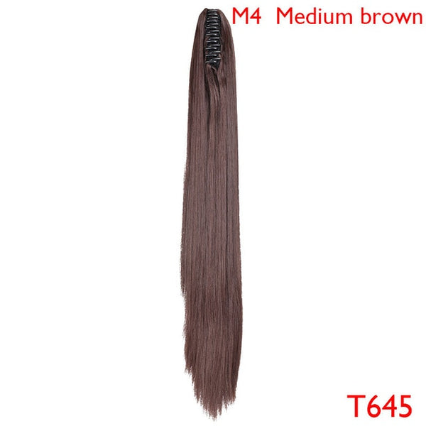 SNOILITE Synthetic Claw on Ponytail hair extension fake ponytail hairpiece for women black brown blonde tail hair extension hair