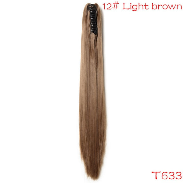 SNOILITE Synthetic Claw on Ponytail hair extension fake ponytail hairpiece for women black brown blonde tail hair extension hair