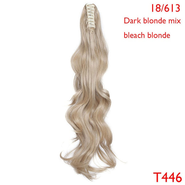 SNOILITE Synthetic Claw on Ponytail hair extension fake ponytail hairpiece for women black brown blonde tail hair extension hair