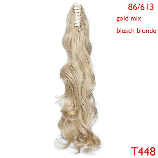 SNOILITE Synthetic Claw on Ponytail hair extension fake ponytail hairpiece for women black brown blonde tail hair extension hair