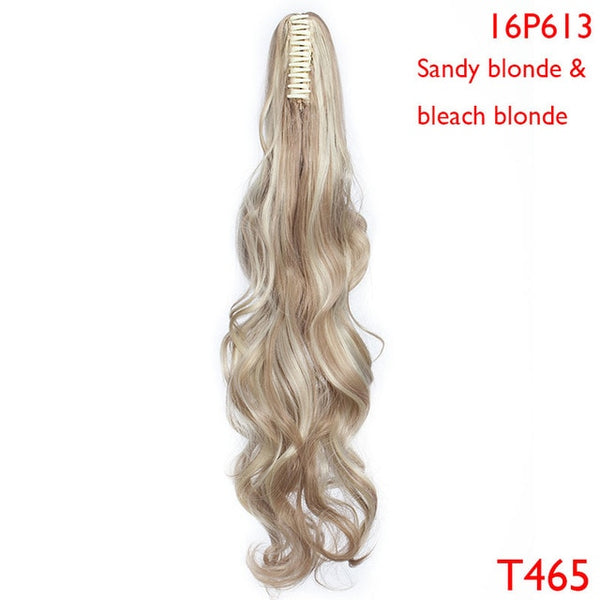 SNOILITE Synthetic Claw on Ponytail hair extension fake ponytail hairpiece for women black brown blonde tail hair extension hair