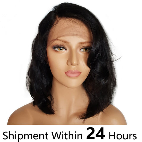 Glueless Bob Lace Front Human Hair Wigs Short Human Hair Wigs Wavy Lace Front Wigs For Black Women Brazilian Lace Wig Remy 130%