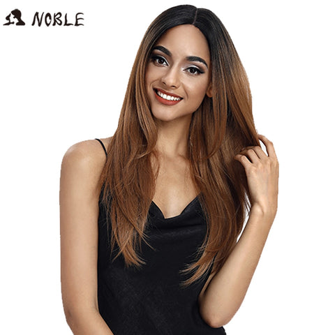 Noble Wigs For Black Women Straight Synthetic Lace Front Hair 26 Ombre 3Color Lace front wig Cosplay blonde lace front wig