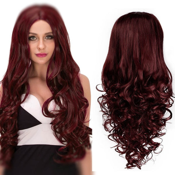 I's a wig Long WavySynthetic Lace Front Wigs Purple Lace Wig For Black /White Women can Cosplay Wave Pink Brwon Wigs