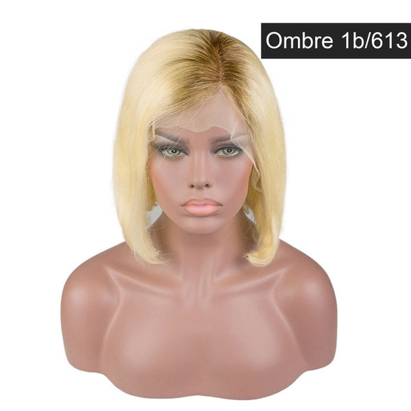 Maxglam Blonde Lace Front Wig Brazilian 613 Short Bob lace front human hair wigs for black women Ombre 4 colors Free Shipping