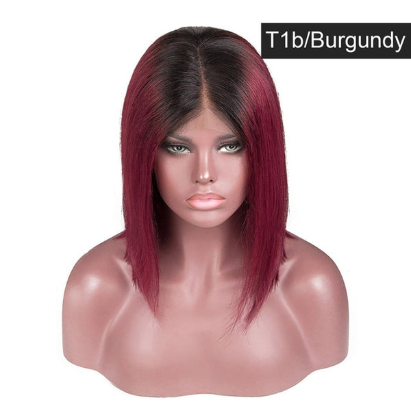 Maxglam Blonde Lace Front Wig Brazilian 613 Short Bob lace front human hair wigs for black women Ombre 4 colors Free Shipping