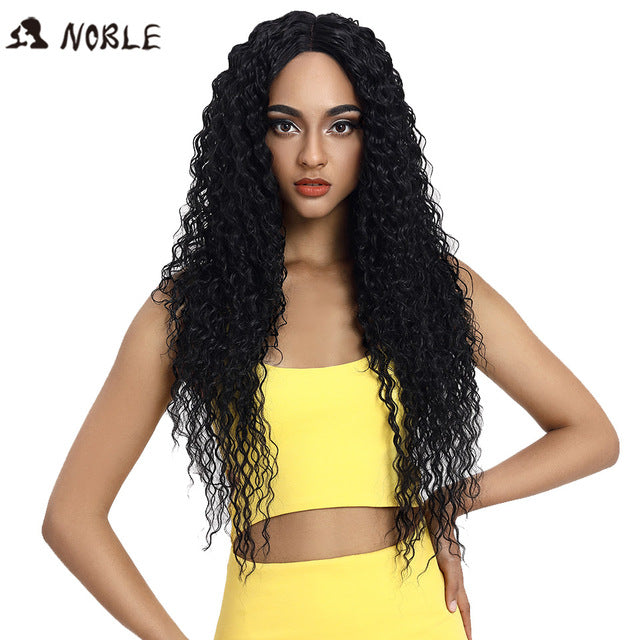 Noble Hair Synthetic Lace Front Wig Long Wavy Hair 30 Inch Blonde Wigs For Black Women Ombre Hair Synthetic Lace Front Wig