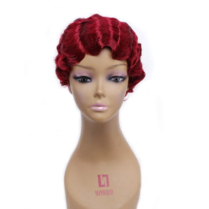 Amir Finger Waves Wig Synthetic Hair Heat Resistant Short Wigs for African American Women Cosplay Wig