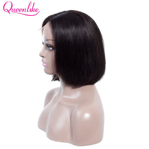 Queenlike Lace Front Bob Wig With Pre Plucked Hairline Brazilian Remy Hair For Black Women Short Lace Front Human Hair Wigs