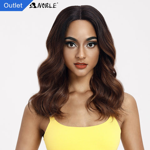 Noble Long Wavy Synthetic Hair Lace Part Wig 20 Inch Wigs For Black Women New Colors  Red Mixed Cosplay Wig Synthetic Lace Wig