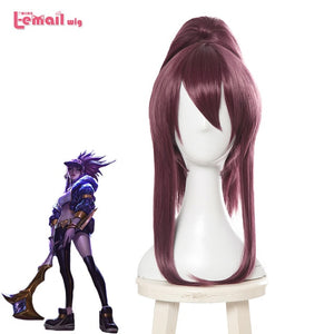 L-email wig Game Character LOL K/DA Akali Cosplay Wigs KDA Heat Resistant Synthetic Hair Perucas Cosplay Wig