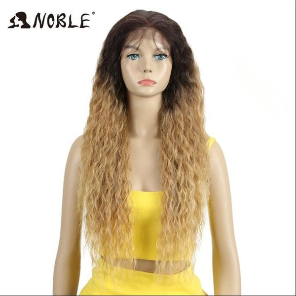 Noble Hair Lace Front ombre blonde Wig 30 inch Long wavy red african american Synthetic Wigs For Women Synthetic Lace Front Wig