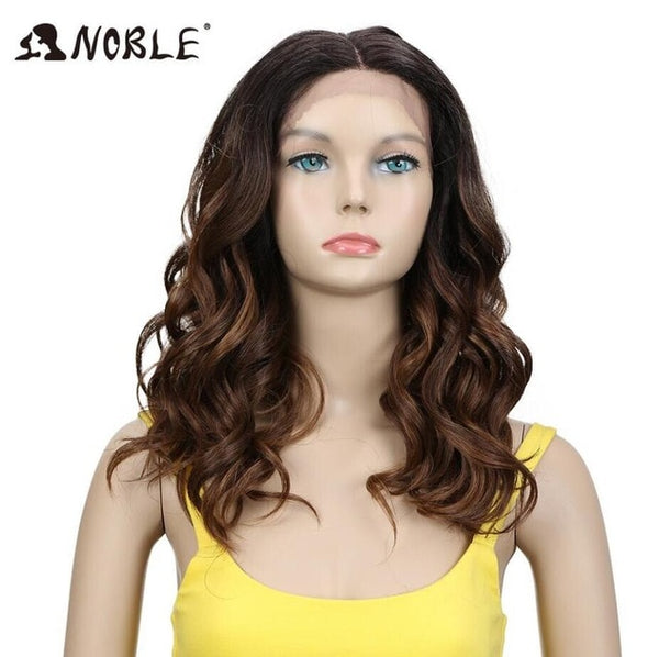 Noble Long Wavy Synthetic Hair Lace Part Wig 20 Inch Wigs For Black Women New Colors  Red Mixed Cosplay Wig Synthetic Lace Wig