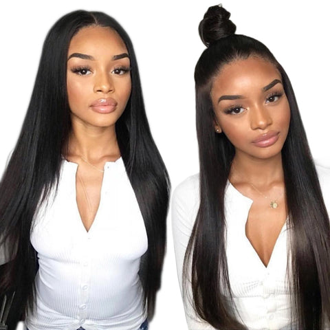 Alibele Straight Lace Front Human Hair Wigs 13x4 Long Short Bob Swiss Lace Frontal Wig 130 180 Density Peruvian Remy Hair Wig