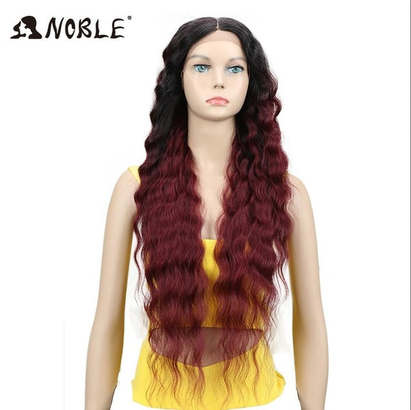 Noble Hair Wigs For Black Women Synthetic Lace Front Wig 30 Inch Long Wavy Hair Blonde Ombre Hair Synthetic Lace Front Wig