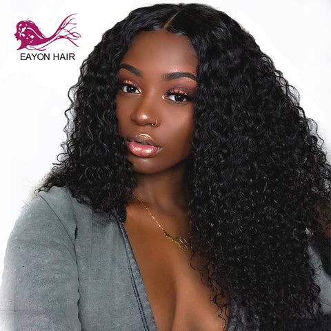 EAYON Brazilian Hair Water Wave Wigs 360 Lace Frontal Wig Curly Human Hair Wigs For Black Women With Baby Hair Remy 130 Density