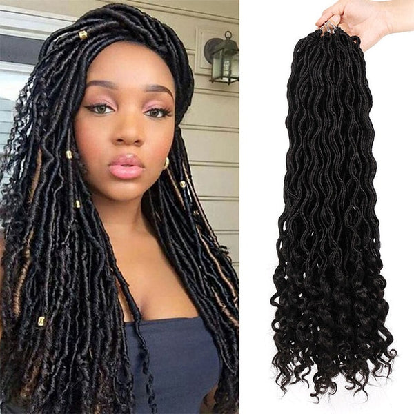 Faux Locs Curly Crochet Braids Crochet Goddess Locs Hair Extensions Ombre Kanekalon Braiding Hair Bohemian locks AISI BEAUTY