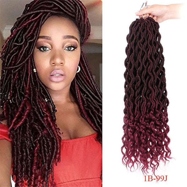 Faux Locs Curly Crochet Braids Crochet Goddess Locs Hair Extensions Ombre Kanekalon Braiding Hair Bohemian locks AISI BEAUTY