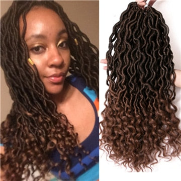 VERVES Faux Locs 18 inch Crochet braids Hair Extensions 24 strands/pack Braids Ombre Kanekalon Braiding Hair Synthetic brown