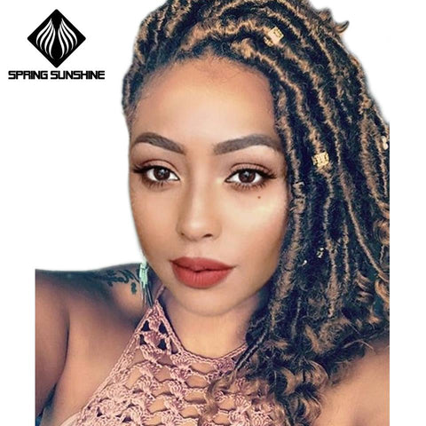 Spring sunshine Goddness Locks Faux Locs Crochet Braids 18 16 Inch Soft Natural Kanekalon 24Strands Synthetic Hair Extension