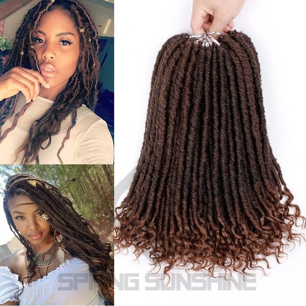 Spring sunshine Faux Locs Crochet Braids 16 18Inch Soft Natural Kanekalon Synthetic Hair Extension 24 Stands/Pack Goddess Locks