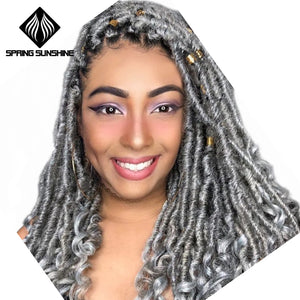 Spring sunshine Goddess Locks Faux Locs Crochet Braids 16 Inch 18inch Soft Kanekalon Synthetic Hair Extension 24 Stands/Pack