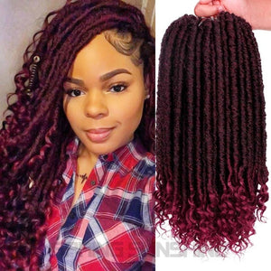 Spring sunshine Goddess Locks Faux Locs Crochet Braids 16 Inch 18inch Soft Kanekalon Synthetic Hair Extension 24 Stands/Pack