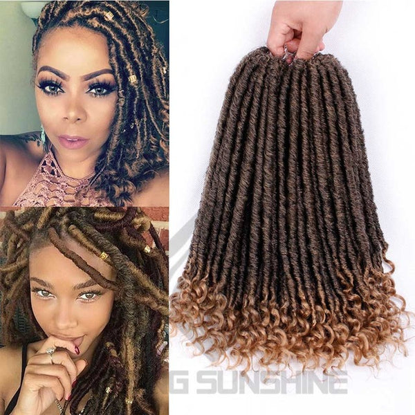 Spring sunshine Goddess Locks Faux Locs Crochet Braids 16 Inch 18inch Soft Kanekalon Synthetic Hair Extension 24 Stands/Pack