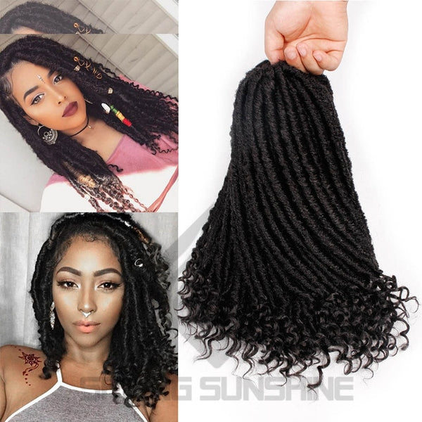 Spring sunshine Goddess Locks Faux Locs Crochet Braids 16 Inch 18inch Soft Kanekalon Synthetic Hair Extension 24 Stands/Pack