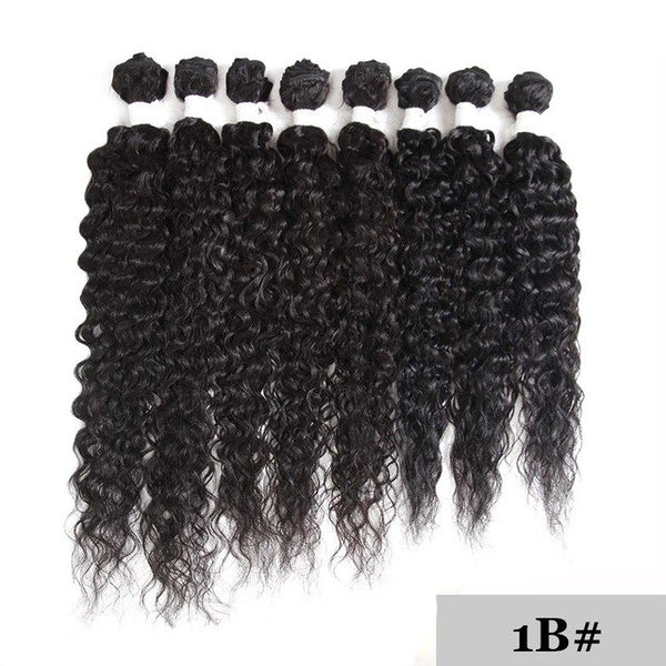 SOKU 16"-20" Kinky Curly Synthetic Hair Bundles 8pcs/pack Kanekalon High Temperature Fiber Hair Weaves Sew in hair Extensions