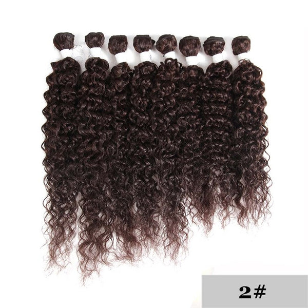 SOKU 16"-20" Kinky Curly Synthetic Hair Bundles 8pcs/pack Kanekalon High Temperature Fiber Hair Weaves Sew in hair Extensions