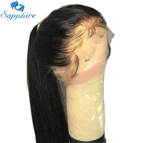 Sapphire 360 Lace Front Human Hair Wigs Straight Full Lace Human Hair Wig Pre Plucked Hairline Baby Hair 360 Lace Frontal Wigs