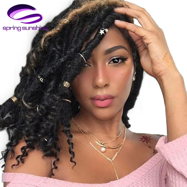 Spring sunshine Faux Locs Crochet Braids 16 Inch Soft Natural Kanekalon Synthetic Hair Extension 24 Stands/Pack Goddess Locks