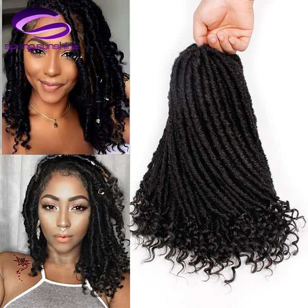 Spring sunshine Faux Locs Crochet Braids 16 Inch Soft Natural Kanekalon Synthetic Hair Extension 24 Stands/Pack Goddess Locks