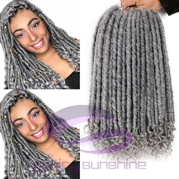 Spring sunshine Faux Locs Crochet Braids 16 Inch Soft Natural Kanekalon Synthetic Hair Extension 24 Stands/Pack Goddess Locks