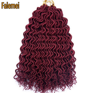 FALEMEI Synthetic Crochet Braids Hair Extension Kanekalon Braiding Hair Bohemian locks Faux Locs Curly Crochet Hair 60g 18inch