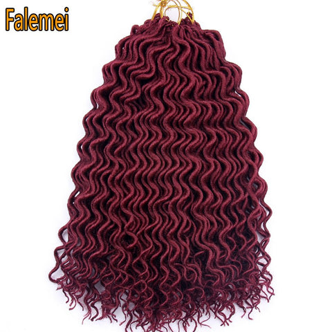 FALEMEI Synthetic Crochet Braids Hair Extension Kanekalon Braiding Hair Bohemian locks Faux Locs Curly Crochet Hair 60g 18inch