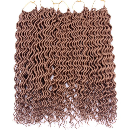 FALEMEI Synthetic Crochet Braids Hair Extension Kanekalon Braiding Hair Bohemian locks Faux Locs Curly Crochet Hair 60g 18inch