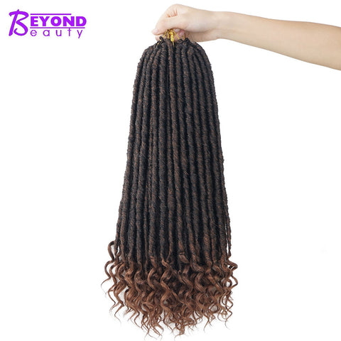 Faux Locs Curly Crochet Extensions Dread Braids Ombre Kanekalon Crochet Braids Soft Natural Synthetic Hairstyle Beyond Beauty