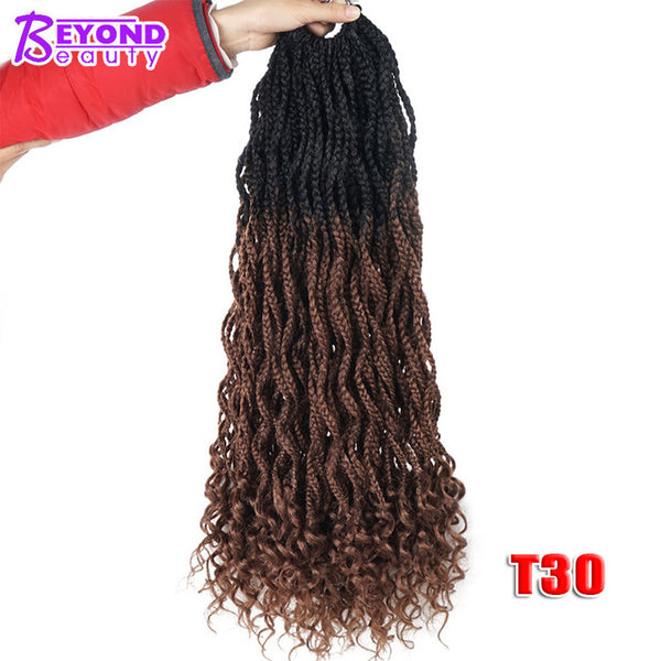 Beyond Beauty Goddess Box Braids Curly Crochet Hair Extensions Kanekalon Crochet Braids Synthetic Braiding Hair Black Color Bulk