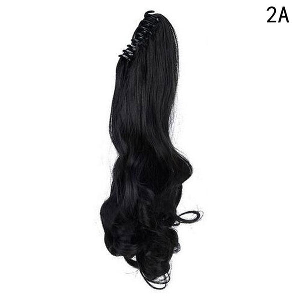 S-noilite 18"  Long Curly Synthetic Ponytail Clip In Ponytail Claw Ponytail Hair Extensions Hair Tail Women Hairstyle Fake Hair