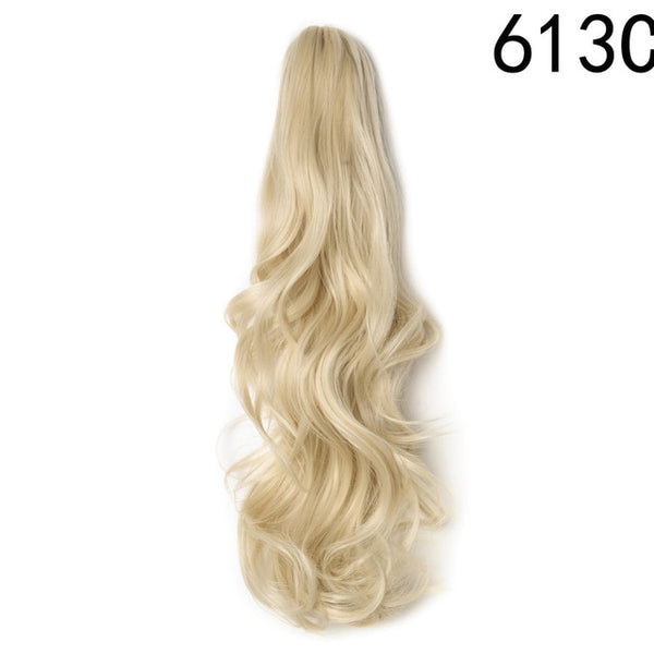 S-noilite 18"  Long Curly Synthetic Ponytail Clip In Ponytail Claw Ponytail Hair Extensions Hair Tail Women Hairstyle Fake Hair