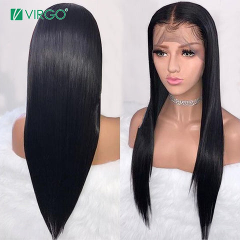 Straight Lace Front Human Hair Wigs for Black Women Peruvian Remy Hair Lace Front Wigs With Baby Hair Pre Plucked Bleached Knots