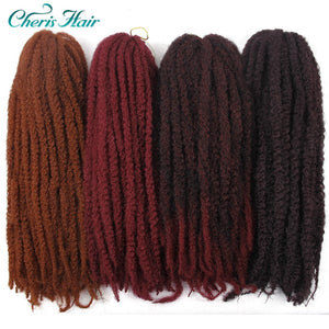 Synthetic Marley Black Afro Soft Hair 18 Inchs Blue PurpleRed Grey Brown Golden Kanekalo Marley Crochet Braids Hair  Pieces