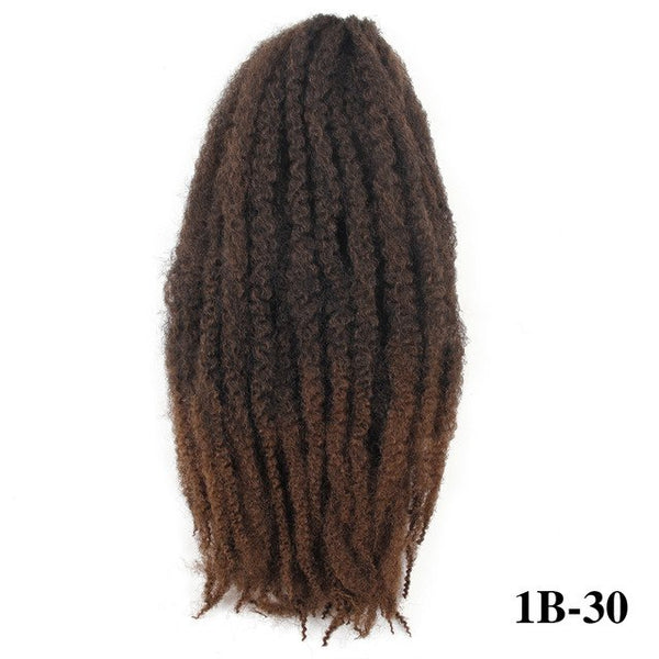 Synthetic Marley Black Afro Soft Hair 18 Inchs Blue PurpleRed Grey Brown Golden Kanekalo Marley Crochet Braids Hair  Pieces