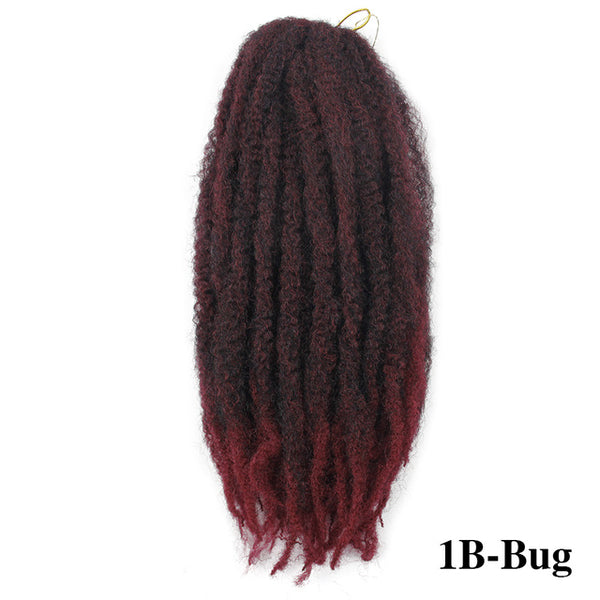 Synthetic Marley Black Afro Soft Hair 18 Inchs Blue PurpleRed Grey Brown Golden Kanekalo Marley Crochet Braids Hair  Pieces